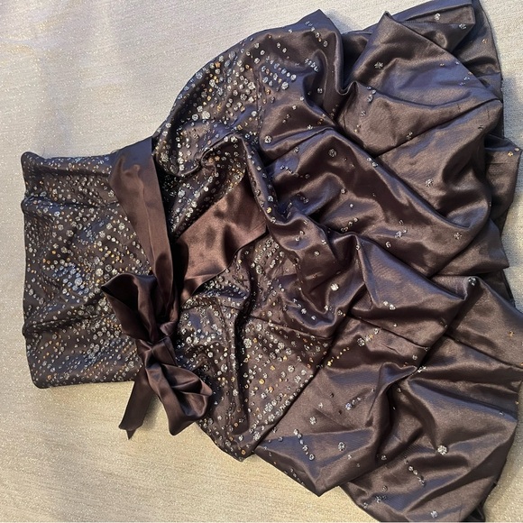 Vintage 80s Jessica McClintock Gunne Sax Prom Dress Strapless Metallic Gray sz3 - Picture 2 of 12